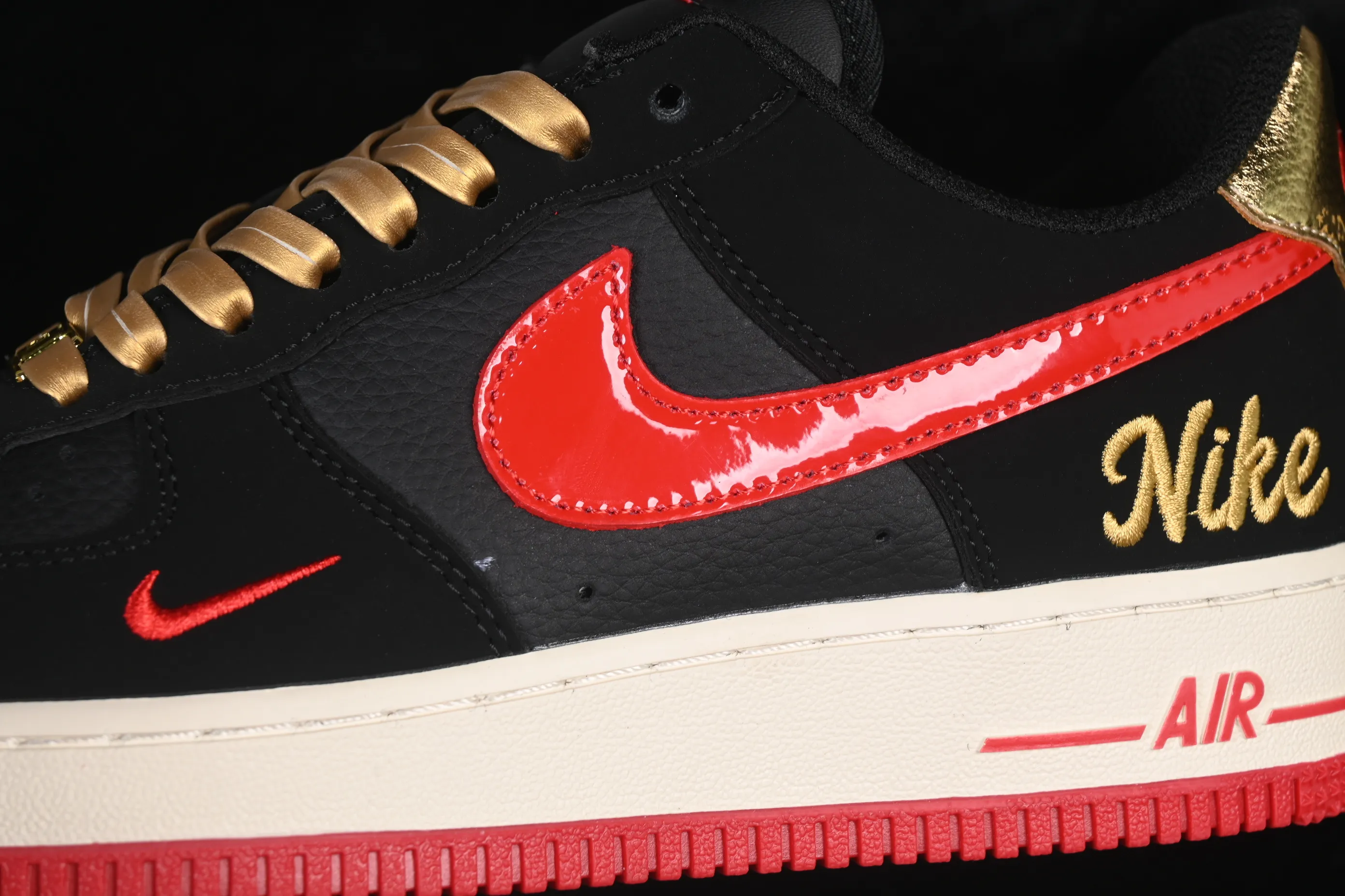 All Categories Nk Air Force 1 Air Force Series Nk Air Force 1 Low Air Force Low Nike Air Force 1'07 Low Black Gold Red Flame Air Force One Low Casual Shoes NH0601-528